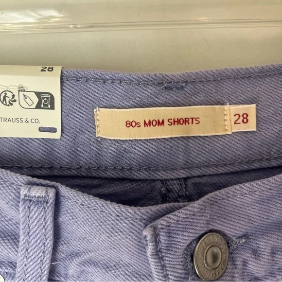 Levi’s ‘80s Rolled Mom Denim Short - Dusty Persian Violet 28" NWT - Picture 7 of 9
